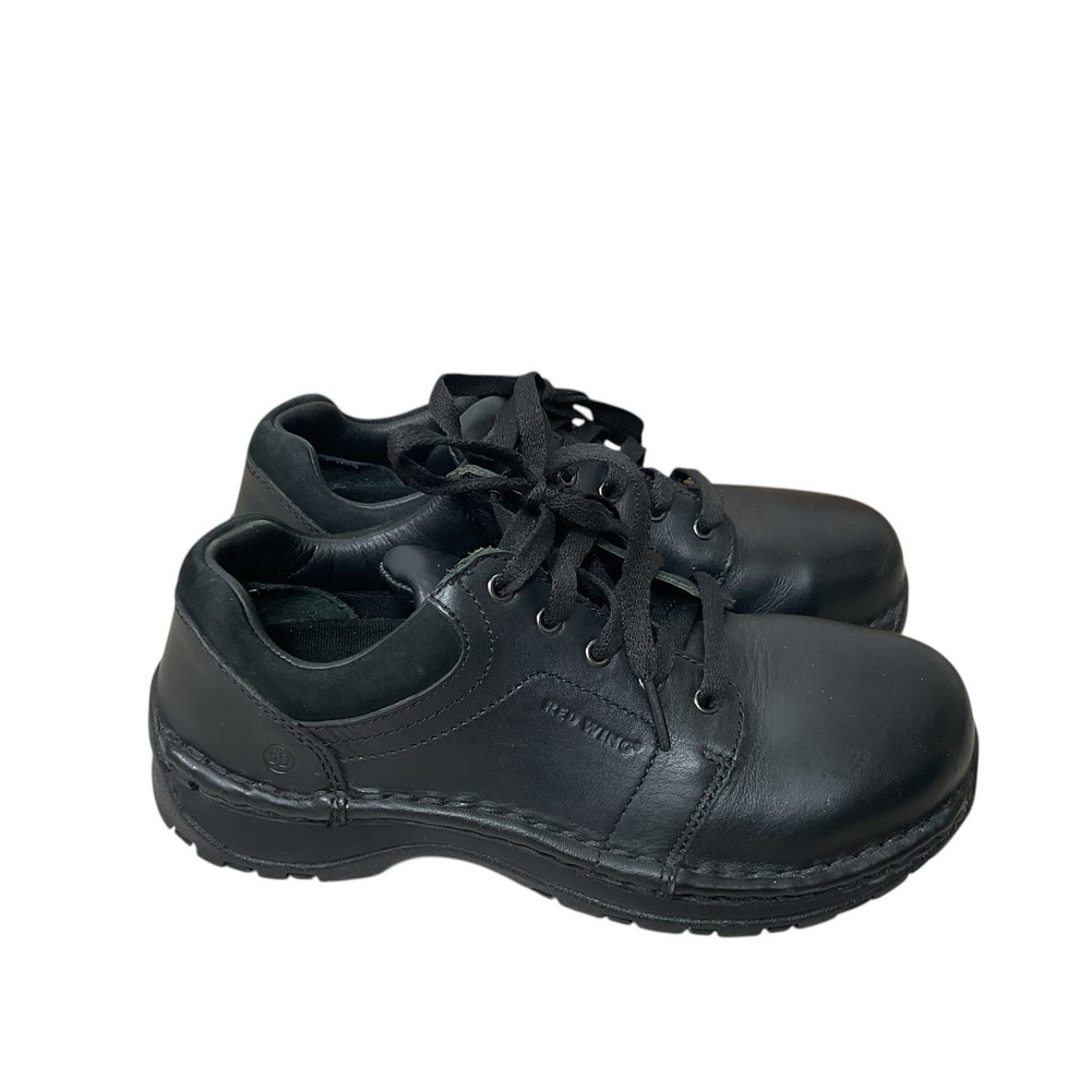 Red Wings Shoes 2323 Womens 6 Black Leather Lace Up Steel Toe Derby Work Shoes‎